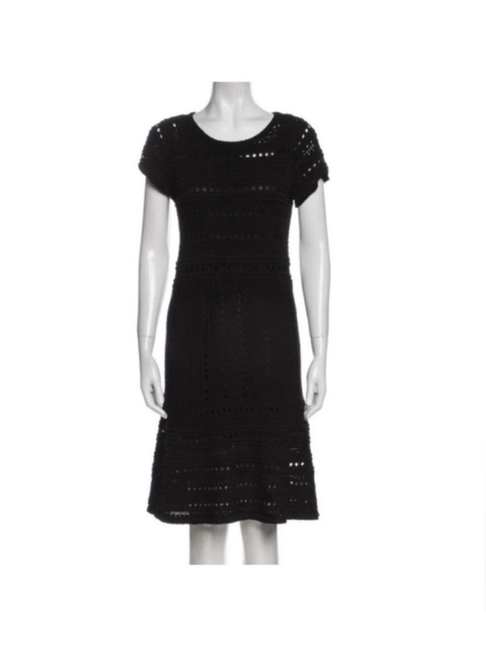 Saks Fifth Avenue classic black knit crochet festival bohemian dress extra small